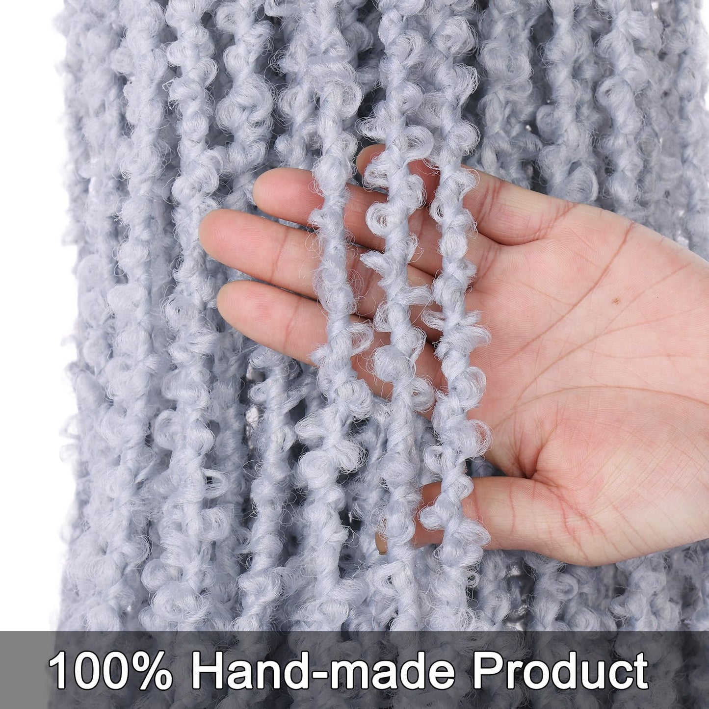 ZRQ 30 Inch Butterfly Locs Crochet Hair Grey Distressed Faux Locs Crochet Braids,Light Weight Handmade Goddess Soft Locs Crochet Locs Braids for Women(2Packs,grey#)