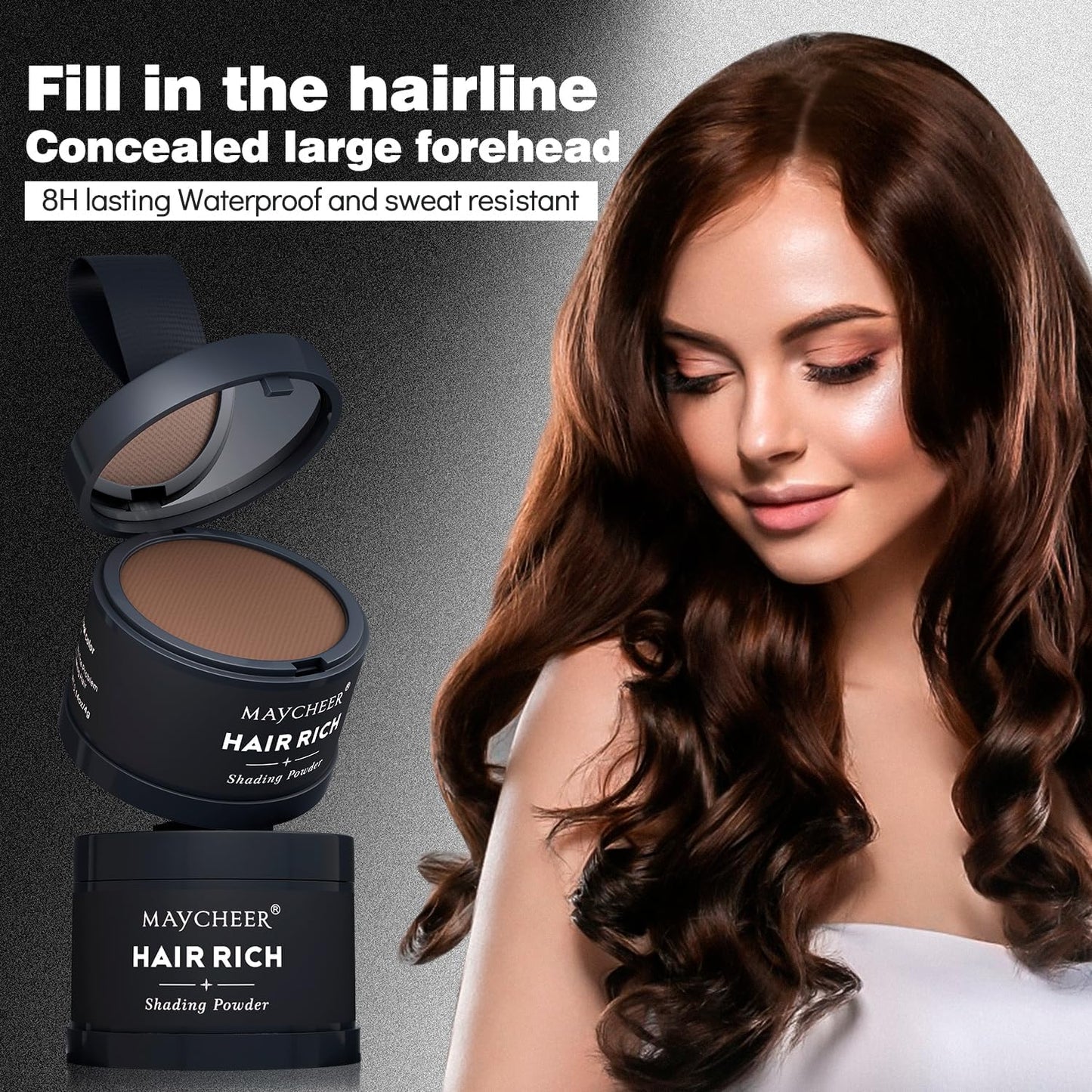 Maycheer Hairline Powder - Magic Root Cover Up - Hair Rich Hair Shadow - Gray Hair Coverage Touch Up Hair Powders for Women & Men (Gray, 0.14 Ounce (Pack of 1))
