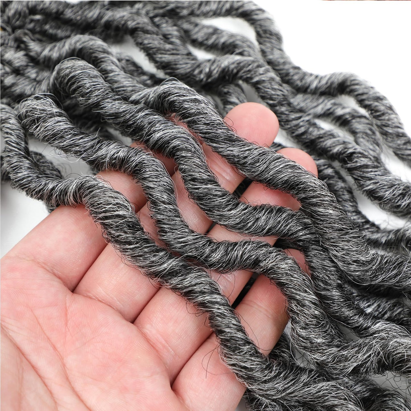 Karida Goddess Locs Crochet Hair 12 Inch, 8 Packs Upgraded Crochet Hair for Black Women, Pre Looped Crochet Faux Locs With Curly Ends (12 Inch (Pack of 8), TGray#)