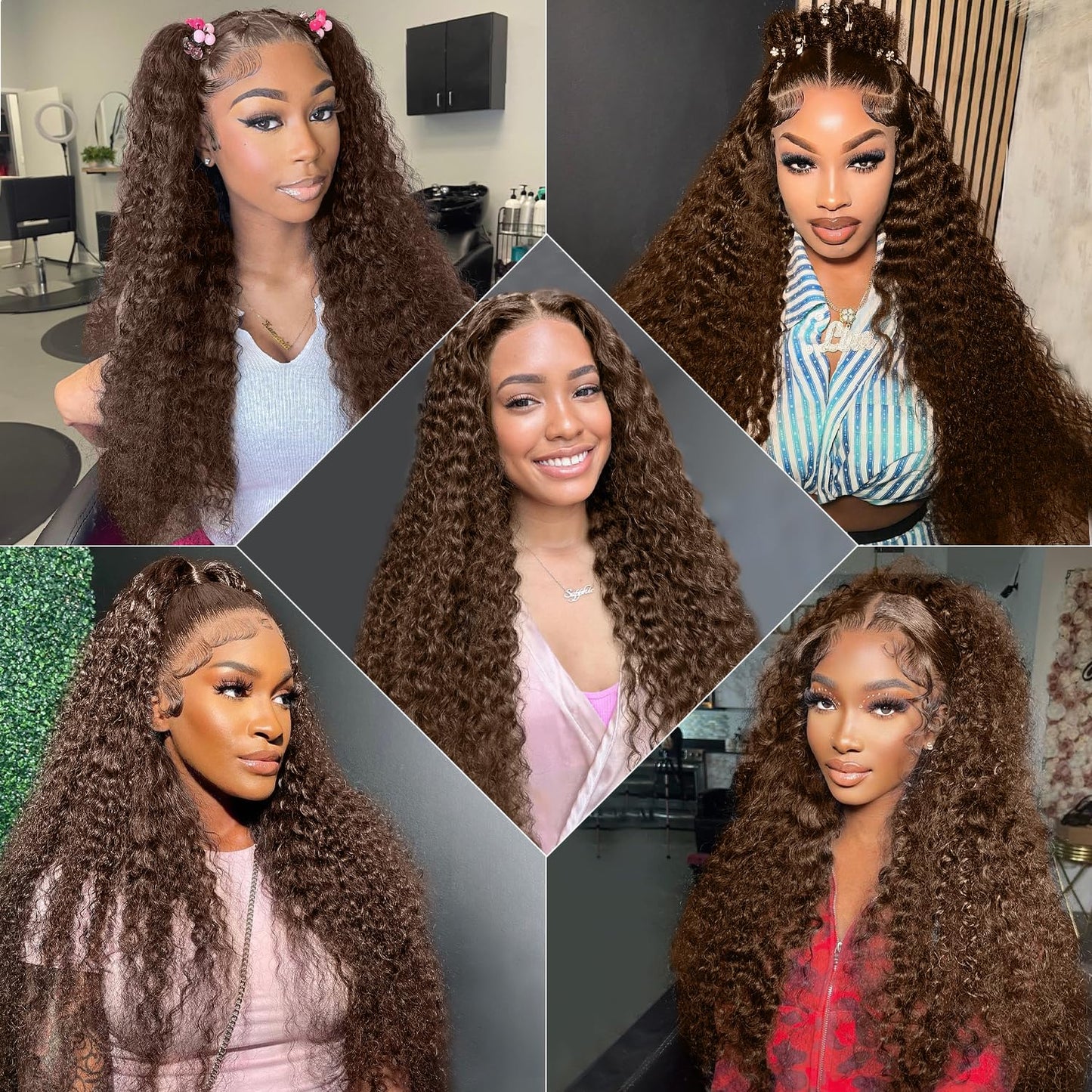 20 Inch Brown Wig Human Hair Pre Plucked 13x6 Chocolate Brown Deep Wave Lace Front Wigs Human Hair 200 Density HD Lace Frontal Brown Curly Wigs for Women Wet and Wavy Glueless Wigs Human Hair