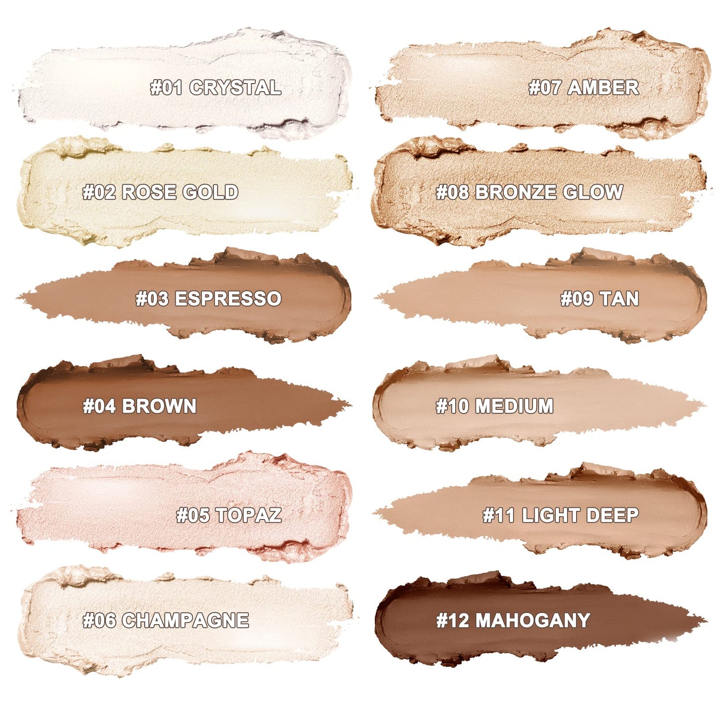 LIFUS Face Cream Contour Stick Bronzer Stick Highlighter Stick Illuminator Makeup Glow Kit,Long Lasting Highly Piamented Skin Brighten Shadow Contour Bronzer Highlighter Powder Pen Pencil-F2
