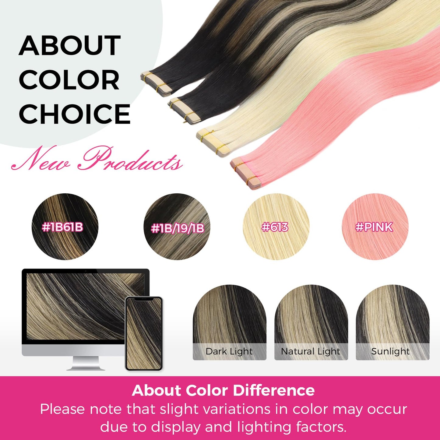 Lashey Tape in Hair Extensions 25g 10pcs 16 Inch Straight Balayage Natural Black to Light Blonde Highlighted Hair Extensions Tape in Hair for Women