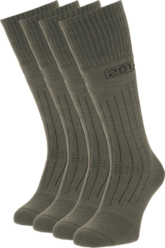 281Z Military Winter Cushioned Mid-Calf Wool Boot Socks - Tactical Trekking Hiking Outdoor Hunting (Olive Drab, X-Small 4 Pairs Pack)