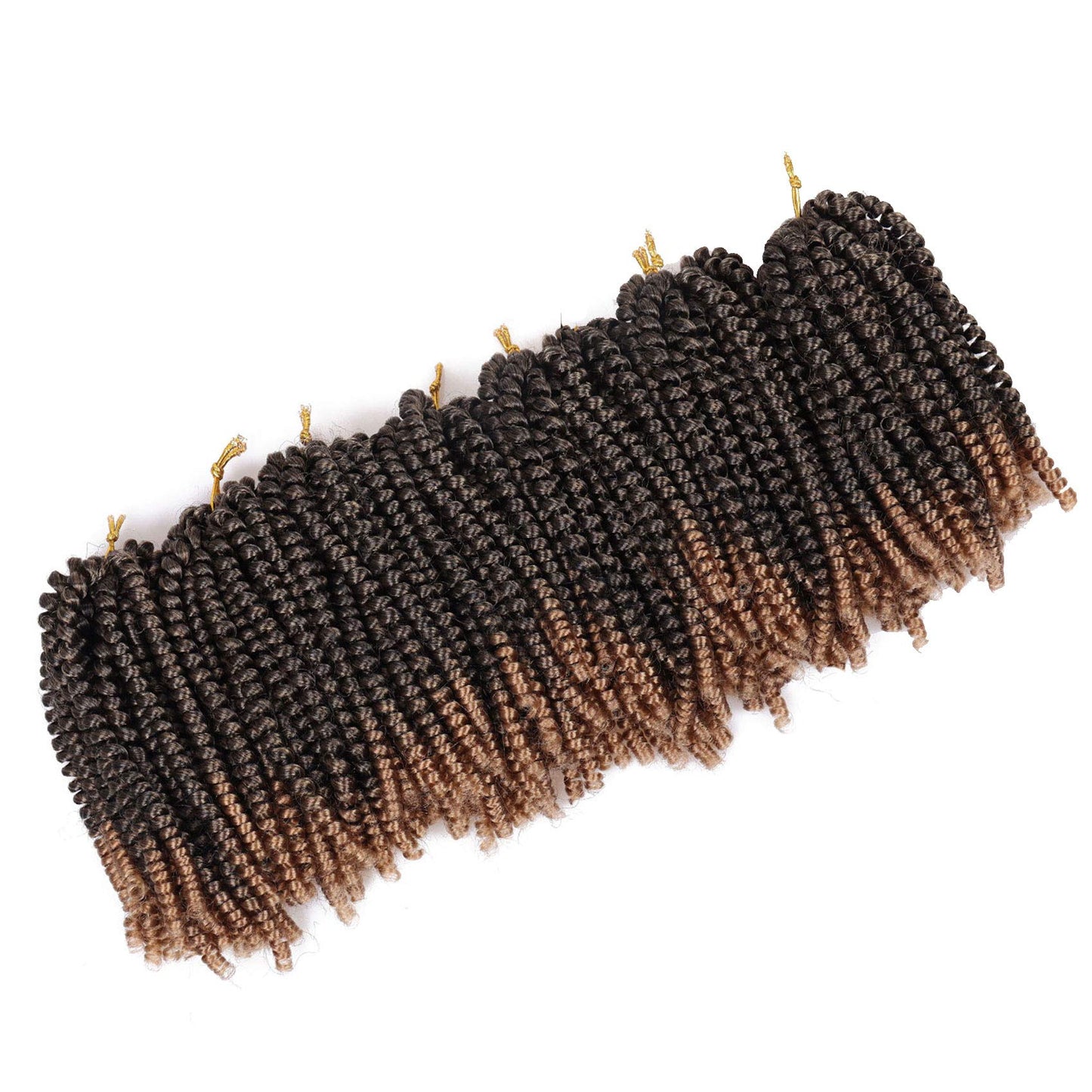 7 Packs Spring Twist Braiding Hair Spring Twists Bomb Twist Hair Synthetic Fiber Fluffy Twist Crochet Braids Low Temperature Fiber Crochet Hair for Women Braiding Hair (8inch,T1B/27)