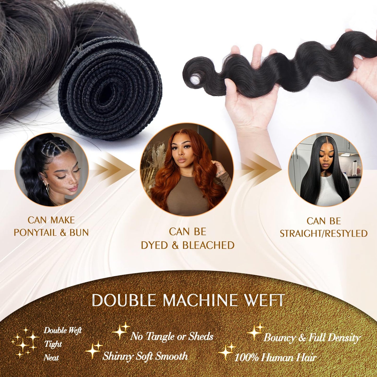 12A Virgin Human Hair Bundles 20 22 24 Inch Body Wave 100% Brazilian Bundles Human Hair Natural Black 3 Bundles Deals (20 22 24)