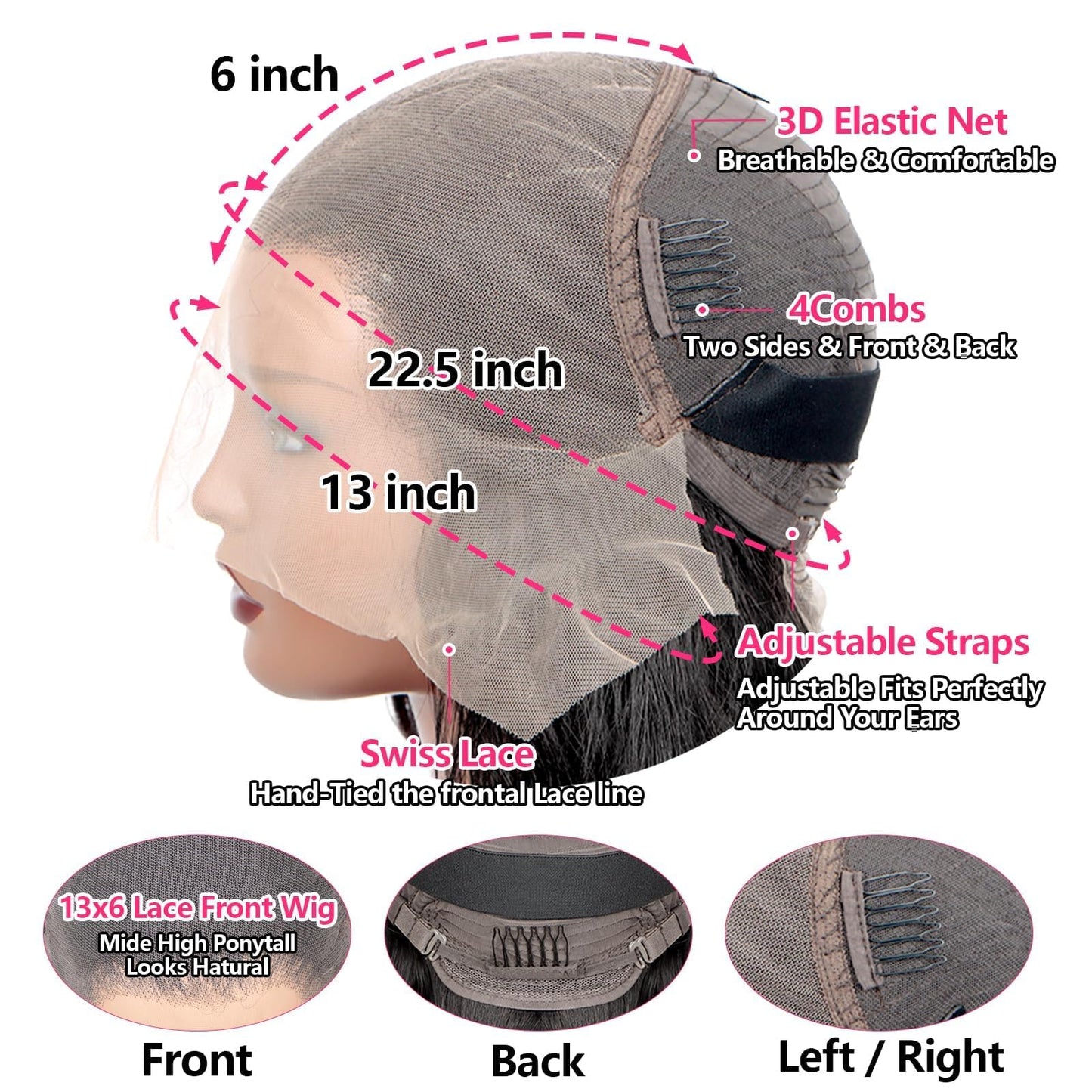 GVRR 26 Inch Body Wave Lace Front Wigs Human Hair 180% Density 13x6 Lace Front Wigs Human Hair Pre Plucked 13x6 HD Lace Frontal Wigs Human Hair Lace Front Wigs for Women