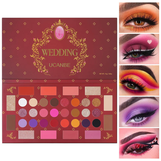 UCANBE Eyeshadow Makeup Palette, 36 Color Matte Shimmer Glitter Eye Shadow Highlighter Contour Blush Powder, High Pigmented Long Lasting Waterproof Pallet for Weddings, Celebrations & Daily Use