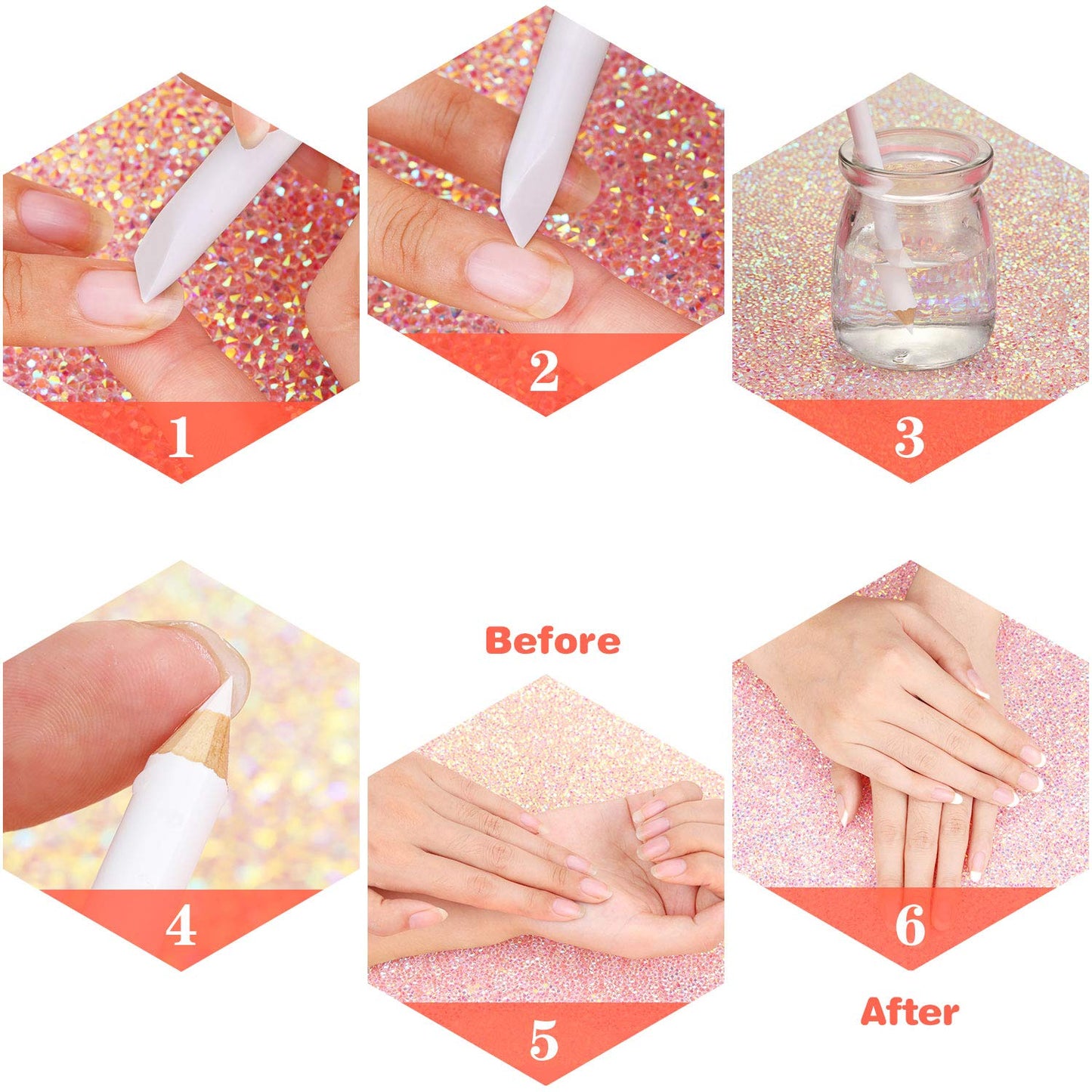 12 Pieces White Nail Pencil 2-in-1 Nail Whitening Pencils French Nail Design Pencils with Cuticle Pusher for DIY Nail Design Manicure Supplies