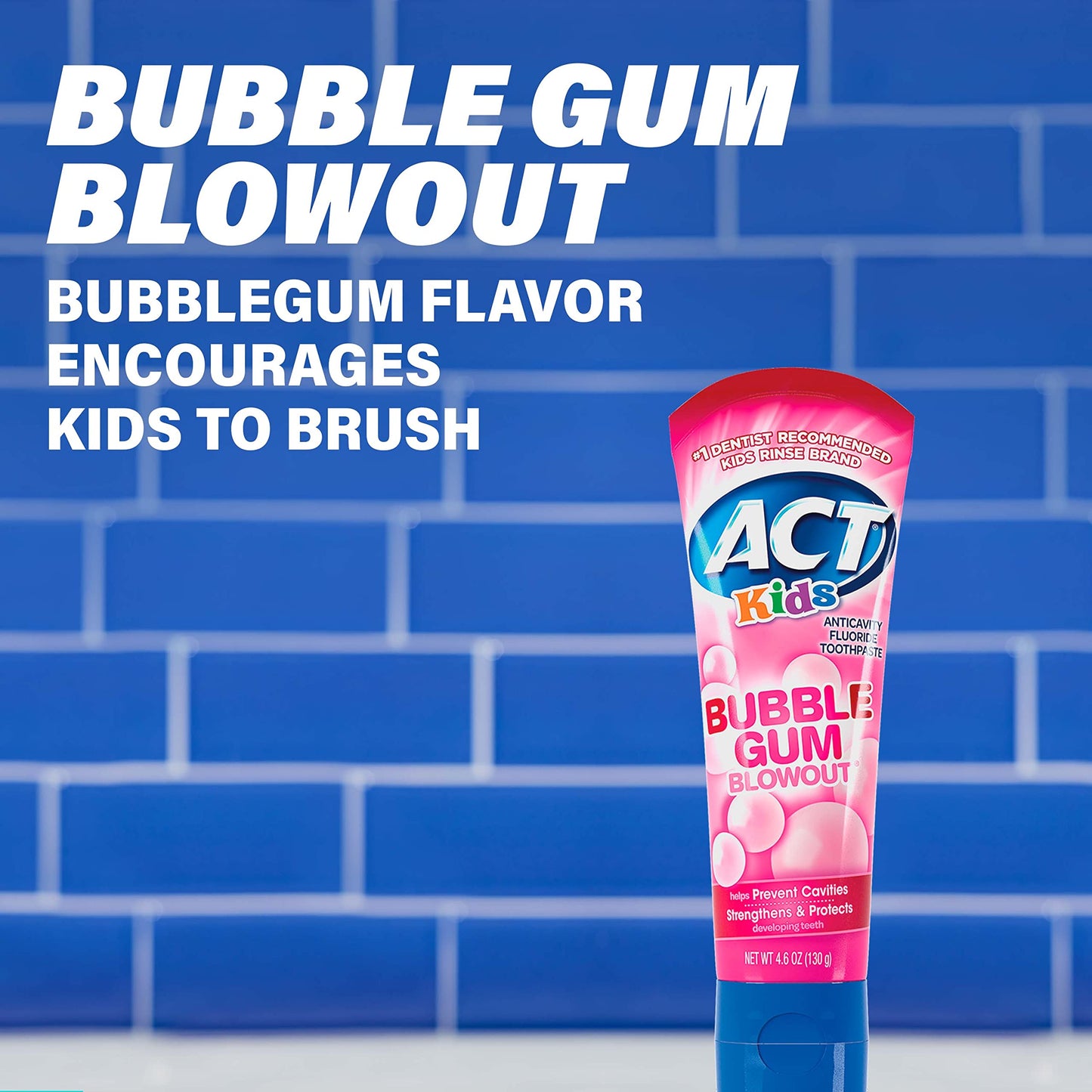 ACT Kids Toothpaste Bubble Gum 4.6oz + DenTek Kids Flossers Wild Fruit 90ct