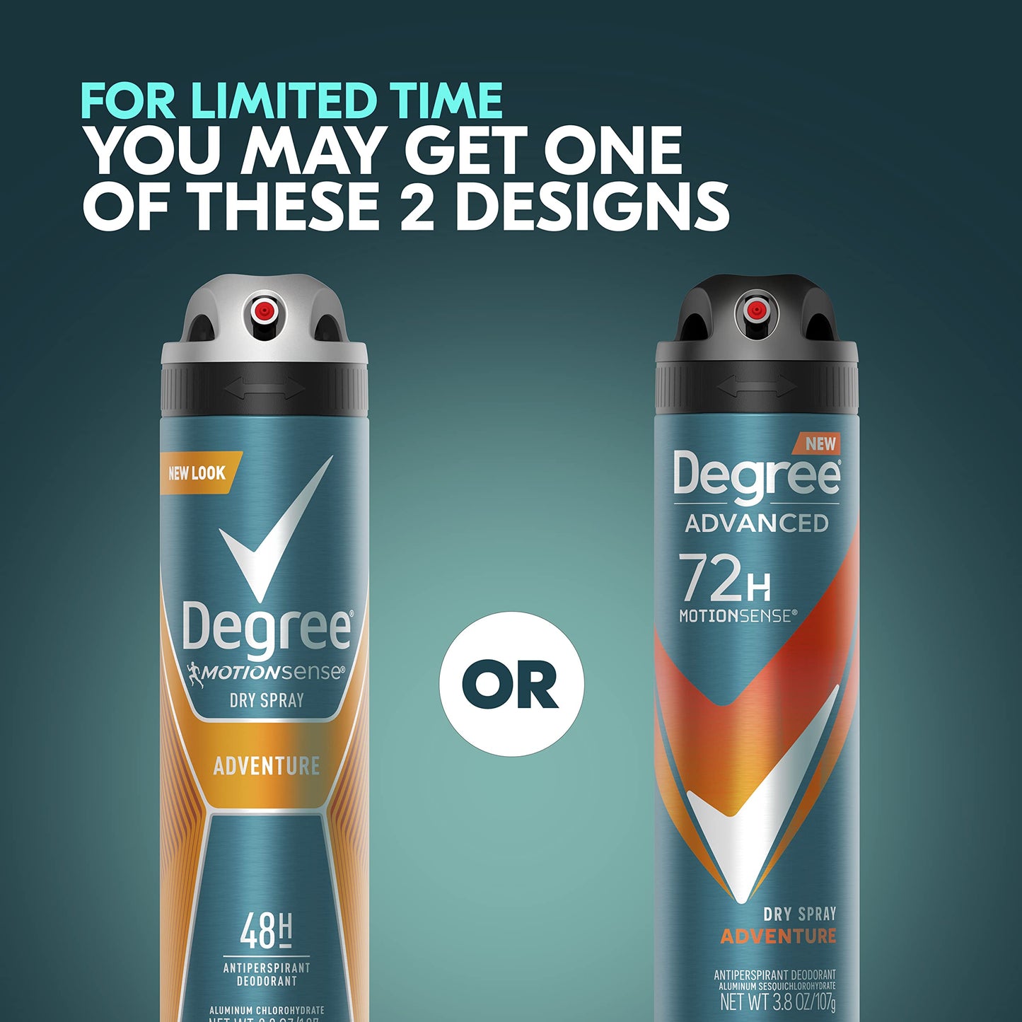 Degree Men Advanced Antiperspirant Deodorant Dry Spray Adventure 72-Hour Sweat and Odor Protection Deodorant For Men With MotionSense Technology, 3.8 Ounce (Pack of 3)