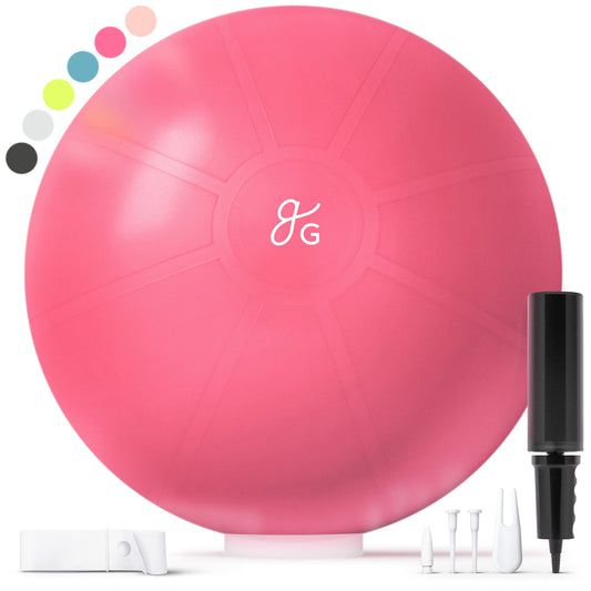 Greater Goods Exercise Ball - Yoga Ball for Working Out, Balance, Stability, and Pregnancy, Watermelon Pink, 55cm