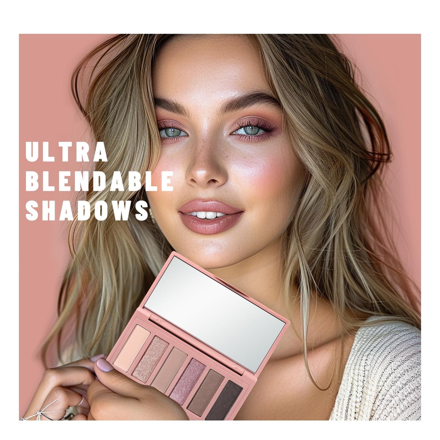 SUSIKEKI 6 Colors Mini Naked Eyeshadow Makeup Palette Rosy Neutral Nude Eye Shadow Shimmer & Matte Make Up Pallet with Mirror Highly Pigmented Long Lasting Waterproof Travel Size Gift Kit 02