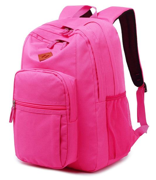 abshoo Girls Solid Color Backpack For College Women Water Resistant School Bag (HotPink)
