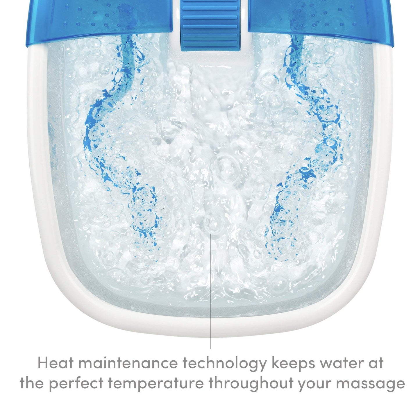 Homedics Bubble Bliss Deluxe Foot Spa with Heat Massaging Arch, 3 Acupressure Attachments, Splash Guard, Raised Nodes Creates Bubbles, Improves Circulation, Soothe Tired Muscles, Built-in Storage