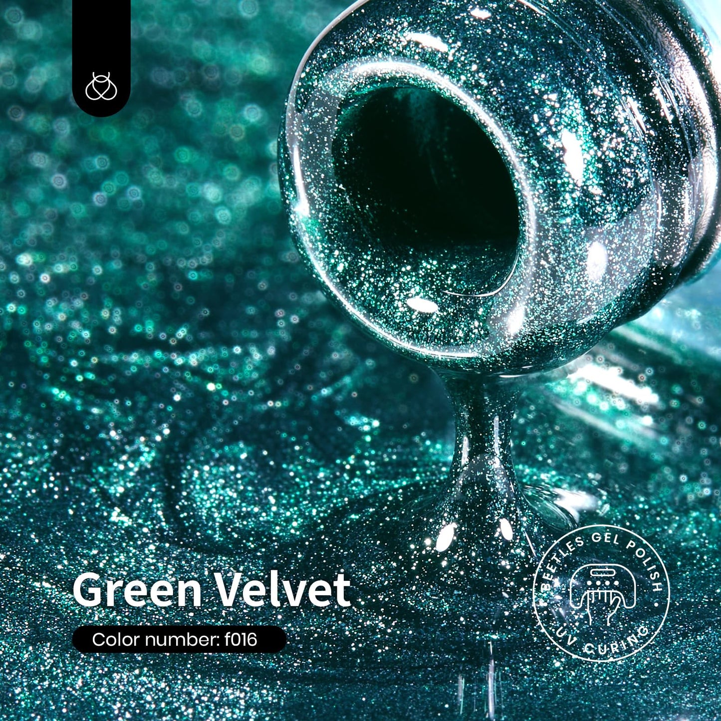 Beetles Green Cat Eye Gel Nail Polish, 15ml Glitter Gel Polish with Magnet Shimmer Green Velvet Soak Off UV LED Nail Lamp Nail Art DIY Home Manicure Design Gift for Women