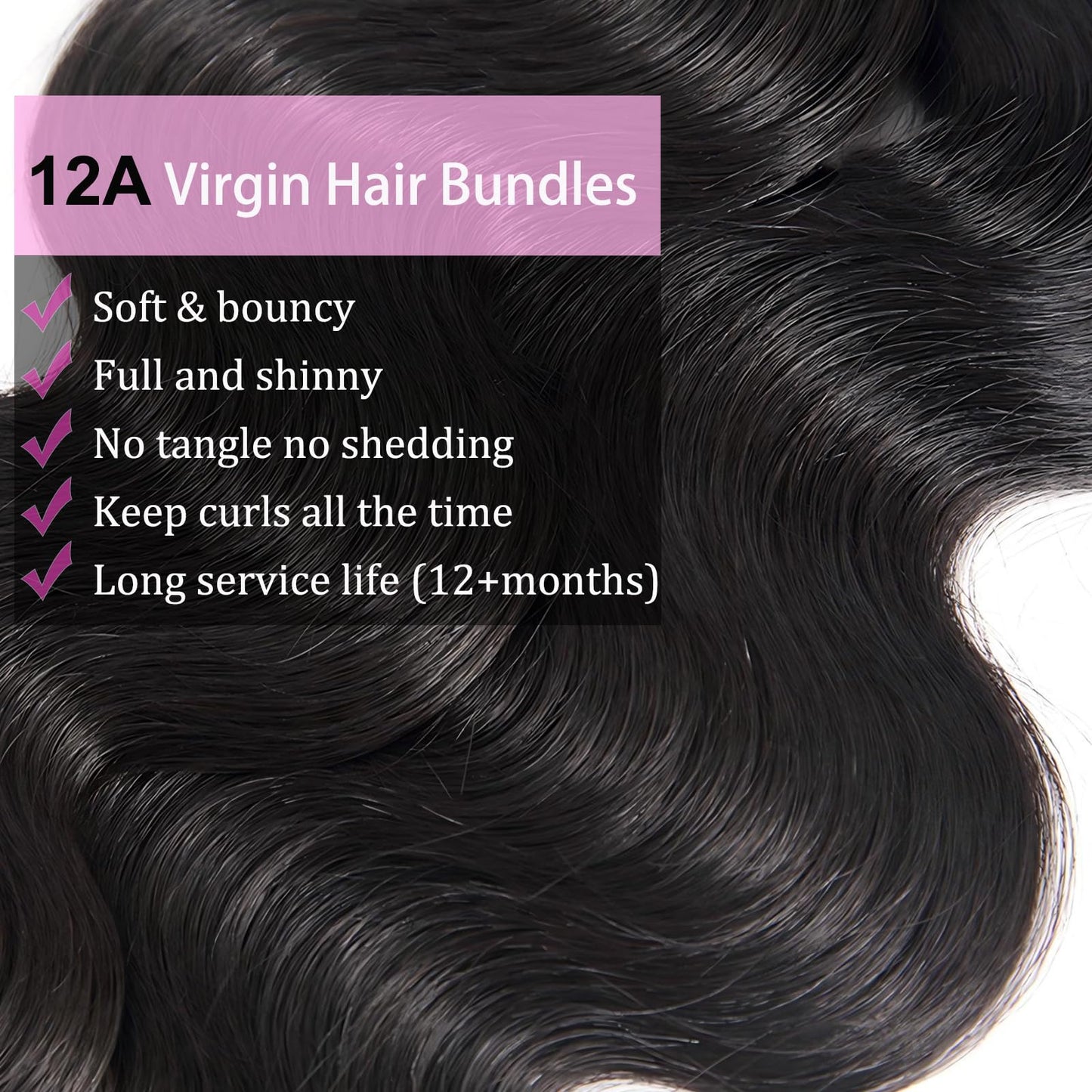 12A Brazilian Human Hair Bundles Body Wave 22 inch Single Bundle Virgin Hair Bundles Body Wave Bundles Human Hair 100G Natural Black Hair Extensions