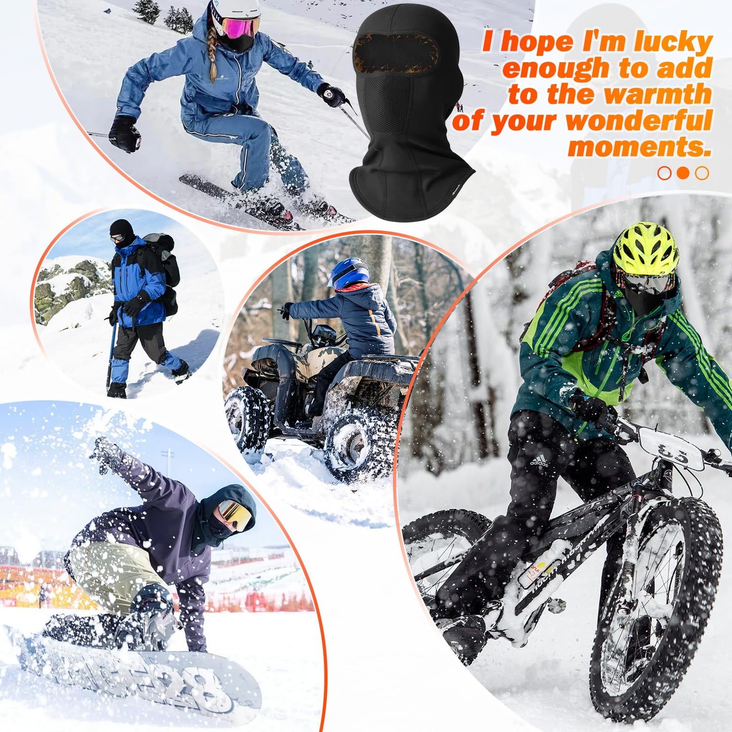 GXCROR Ski Mask Breathable Balaclava Windproof Winter Thermal Face Cover for Cold Weather Skiing Motorcycle for Men and Women