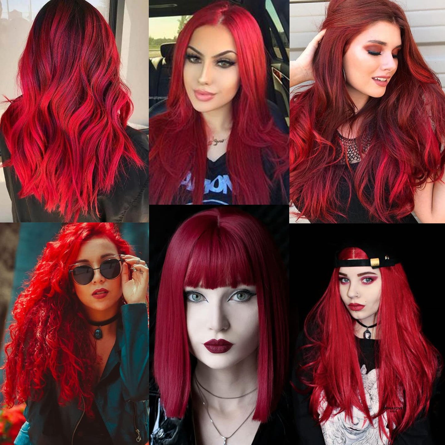 12 PCS Red Hair Extensions Clip in, Colored Party Highlights Extension for Kids Girls Synthetic Hairpiece Straight 22 inch