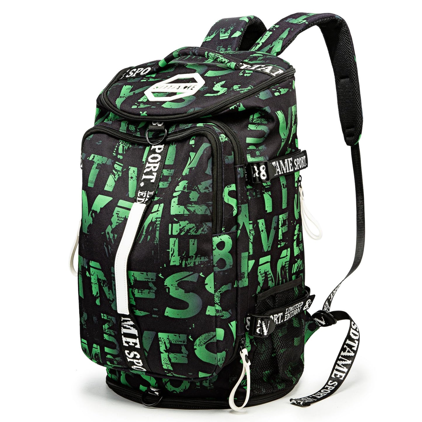 Gym Duffle Bag Backpack with Shoe Compartment,4 ways Travel Backpack for Women and Men,Multi-Functional Weekender bag with Waterproof Layer&Laptop Compartment for Fitness, Travel,Camping(Green)