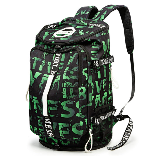 Gym Duffle Bag Backpack with Shoe Compartment,4 ways Travel Backpack for Women and Men,Multi-Functional Weekender bag with Waterproof Layer&Laptop Compartment for Fitness, Travel,Camping(Green)