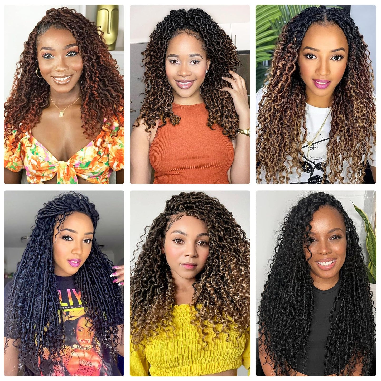Alicoco Goddess Locs Crochet Hair 12 Inch 8 Packs Faux Locs Crochet Hair For Women Boho Soft Locs Pre-looped River Crochet Locs With Curly Ends (12 Inch (Pack of 8), T30)