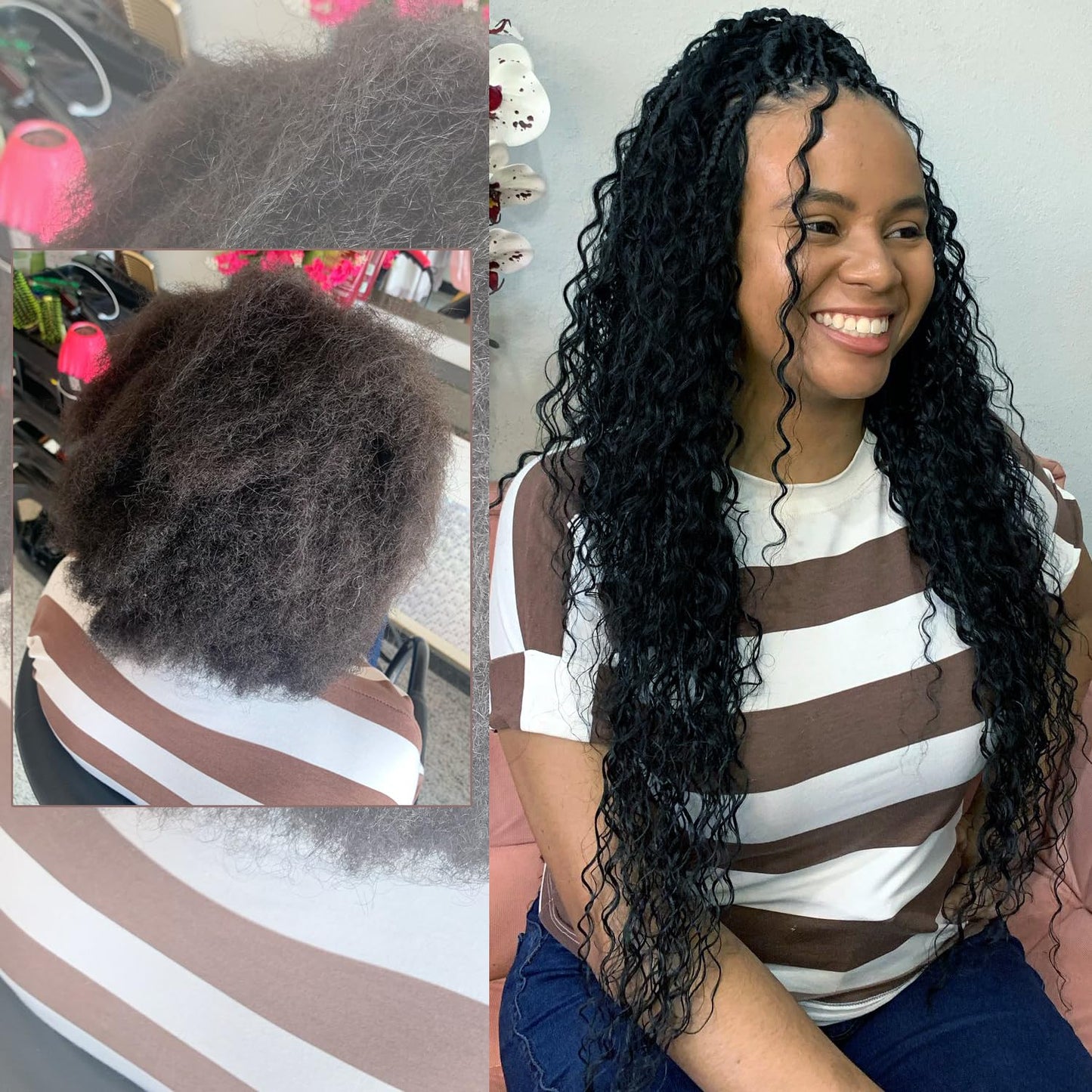 28 Inch Human Hair Braiding Hair Deep Wave Bulk Human Hair for Braiding Boho Braids 100g Water Wave Human Braiding Hair Curly Human Hair for Braiding Bohemian Braids Micro Wet And Wavy Human Hair