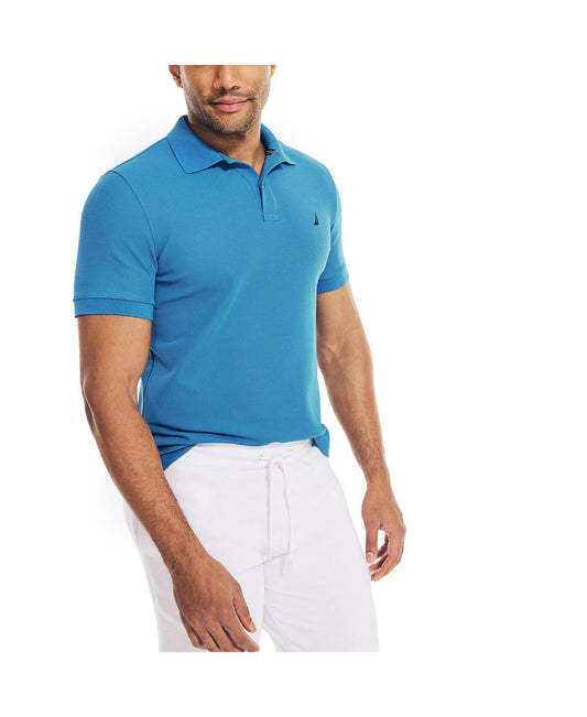 Nautica mens Sustainably Crafted Performance Deck Polo Shirt, Spinner Blue, X-Small US