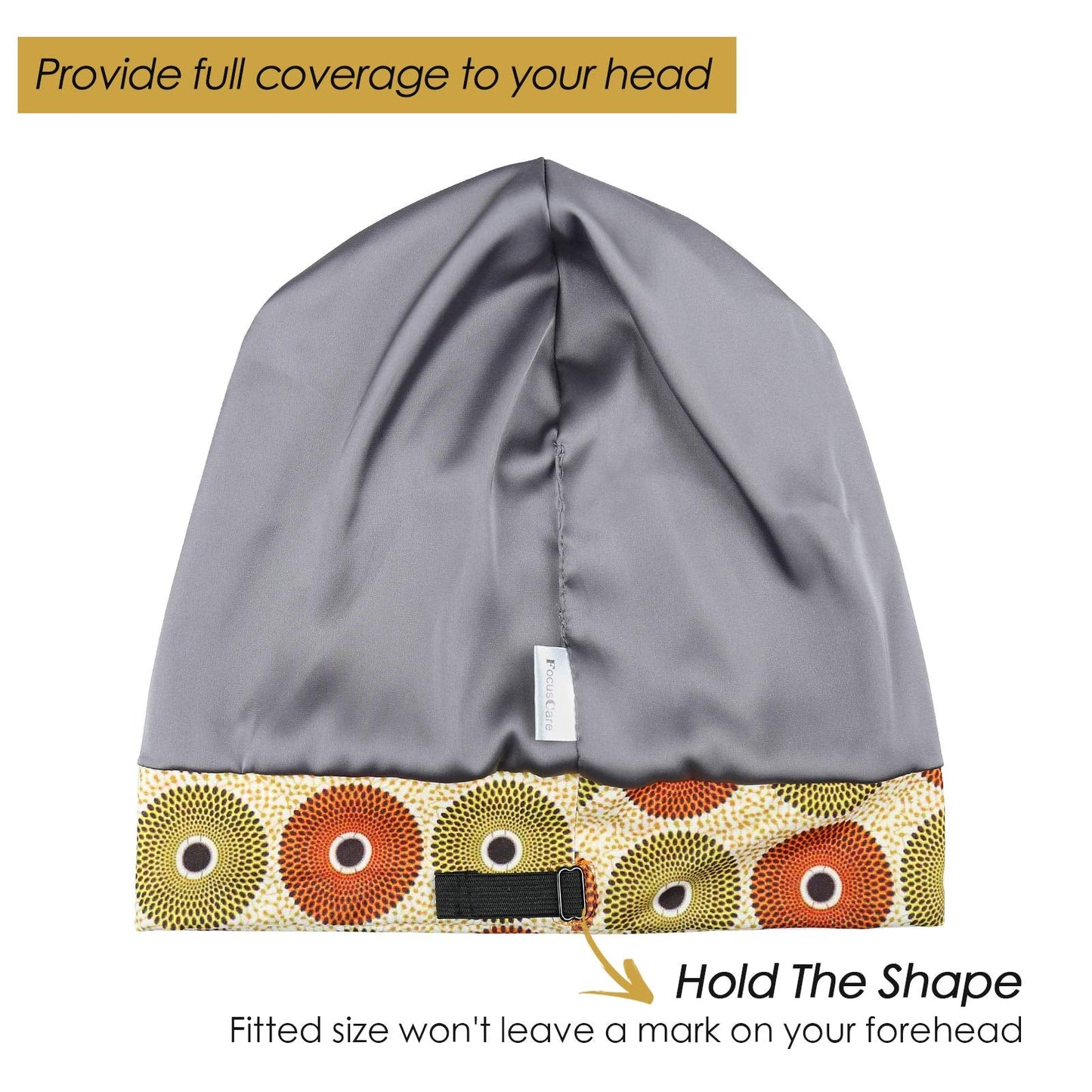 FocusCare Hair Wraps for Women with Natural Curly Sleeping Satin Lined Overnight