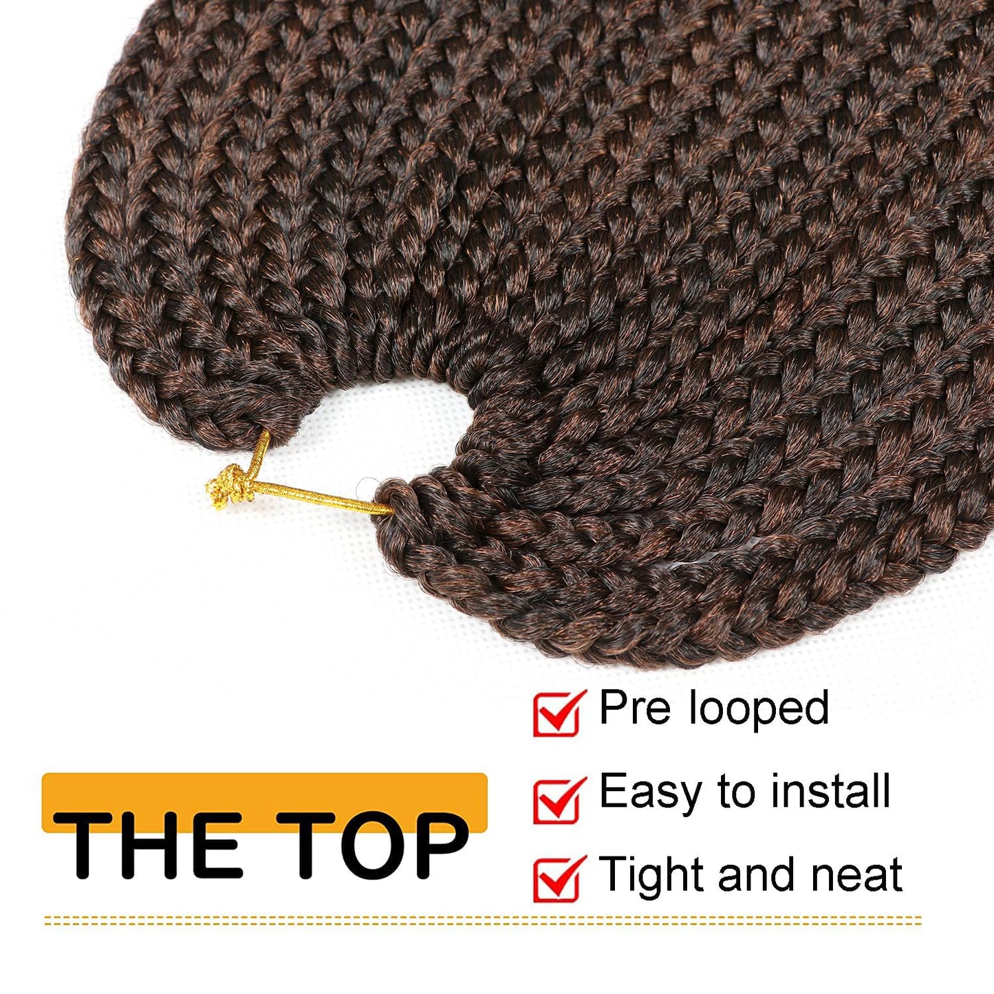 7 Packs Goddess Box Braids Crochet Hair 14 Inch Prelooped Crochet Box Braids Crochet Hair for Black Women Braiding Hair (14 Inch 7 Packs, #1B/30)