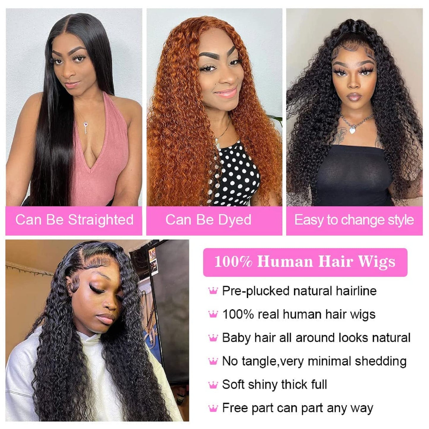 13x4 Lace Front Wigs Human Hair Lace Frontal Wigs Human Hair Deep Curly Human Hair Wig For Women Deep Wave Lace Frontal Wigs Human Hair 200% Density HD Transparent Pre Plucked (B-deep-13x4, 24inch)