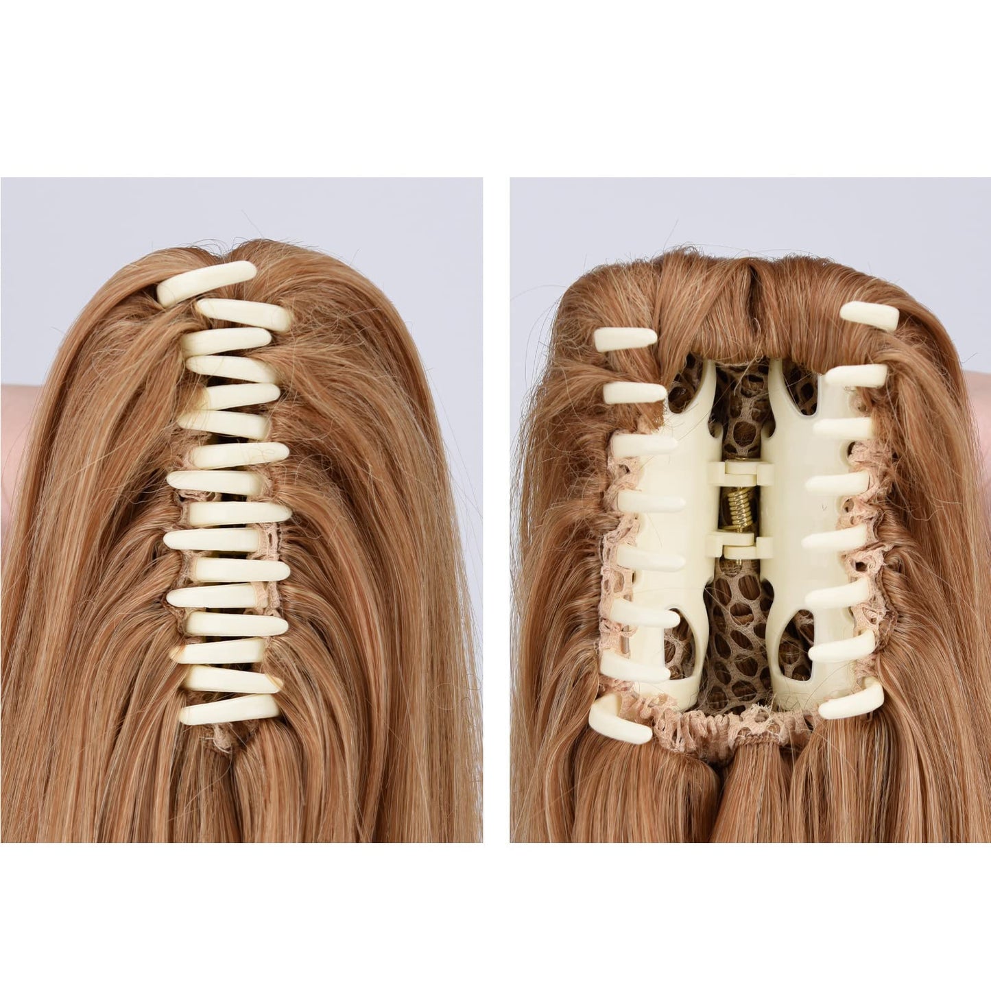 ponytail extension,20" Blonde ponytail hair extensions ponytail curly long claw hair Hair Extension Natural Looking Synthetic Hairpiece for Women