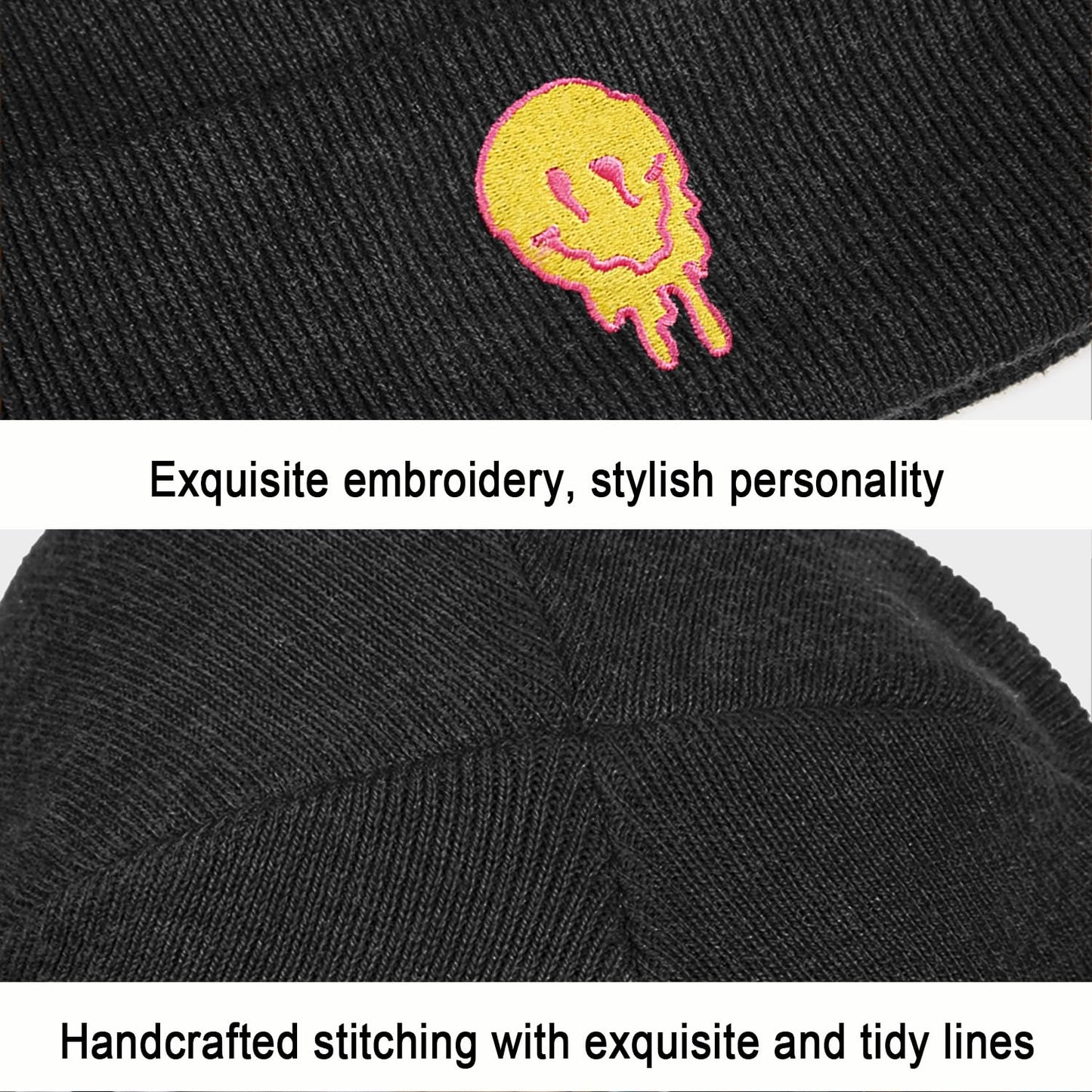 Cross Beanie Jesus Beanie Black Beanies Cozy Knit Beanie Unisex Winter Warm Skull Cap for Men & Women