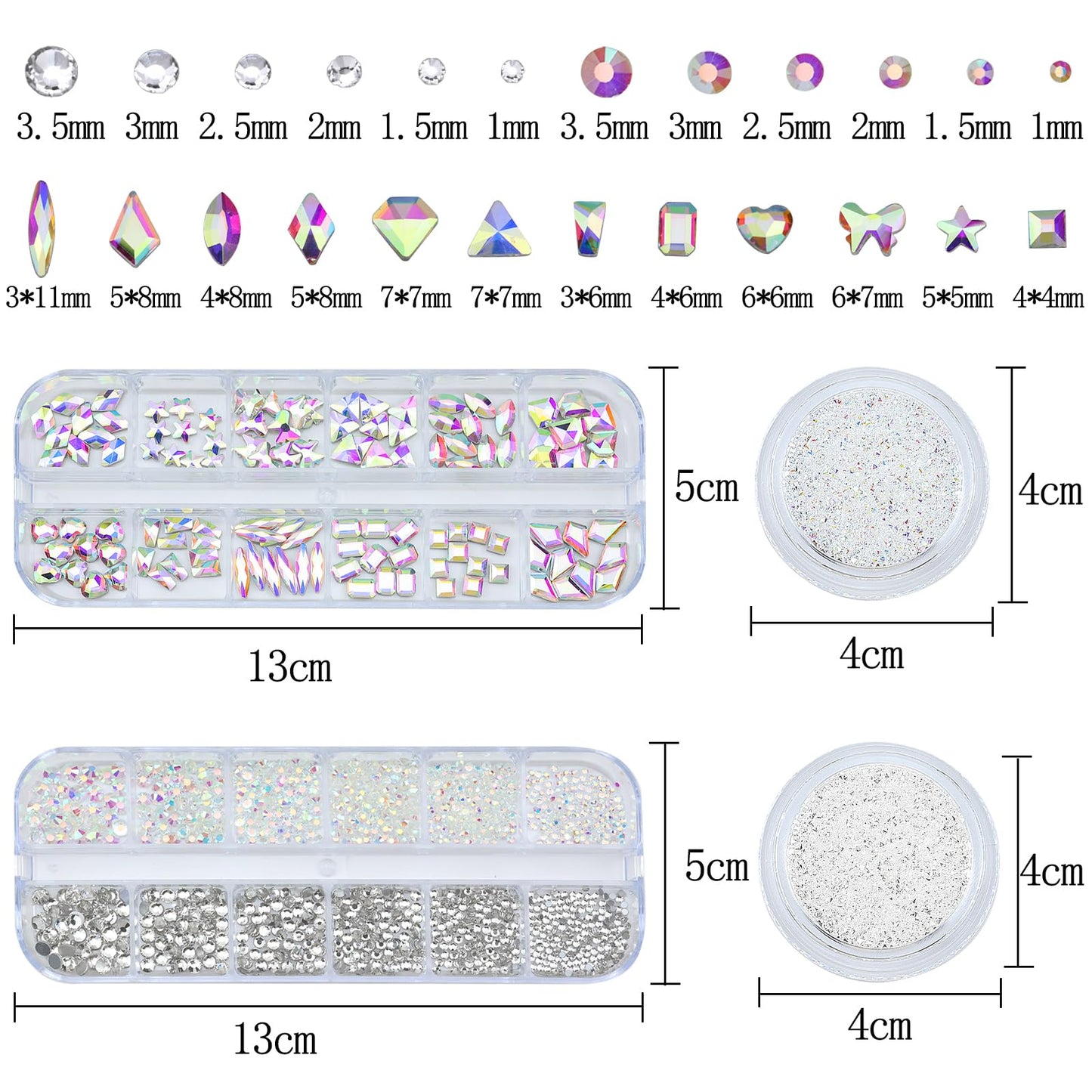 4 Boxes Nail Rhinestones Flatback Rhinestones Nail Charms Multi Shaped Crystals Nail Gems and Rhinestones for Nails, Nail Jewels Nail Art Supplies Luxurious Nail Accessories for Women Nail Decorations