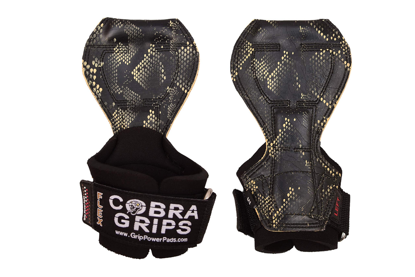 2018 Cobra Grips Flex Model Weight Lifting Gloves Heavy Duty Straps Alternative Power Lifting Hooks Best for Deadlifts with Padded Wrist Wrap Support Bodybuilding (Small, TM Snake)