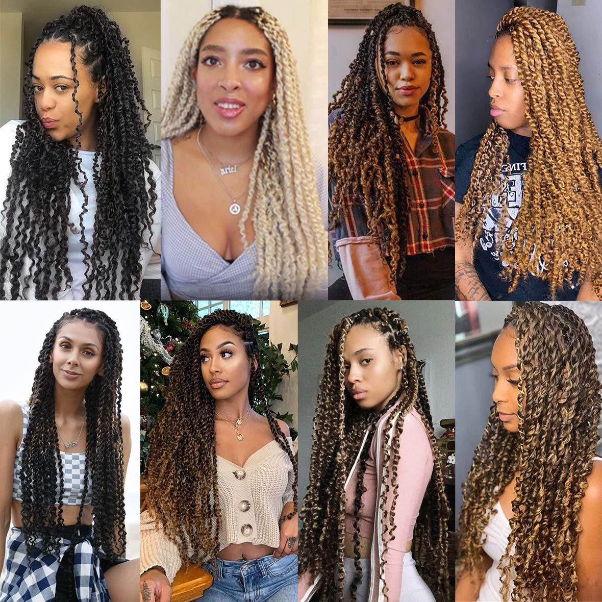 Leeven 18 Inch Ombre Color Water Wave Crochet Twist Hair for Butterfly Locs 2Pcs Curly Passion Twist Crochet Hair For Women Synthetic Bohemian Braiding Hair Extension T30#