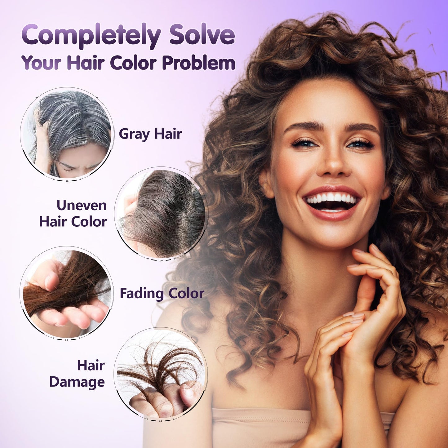 Leorx 3 In 1 Dark Brown Hair Dye For Gray Hair - Instant Herbal Coloring Shampoo For Women & Men - Shampoo Para Canas Mujer