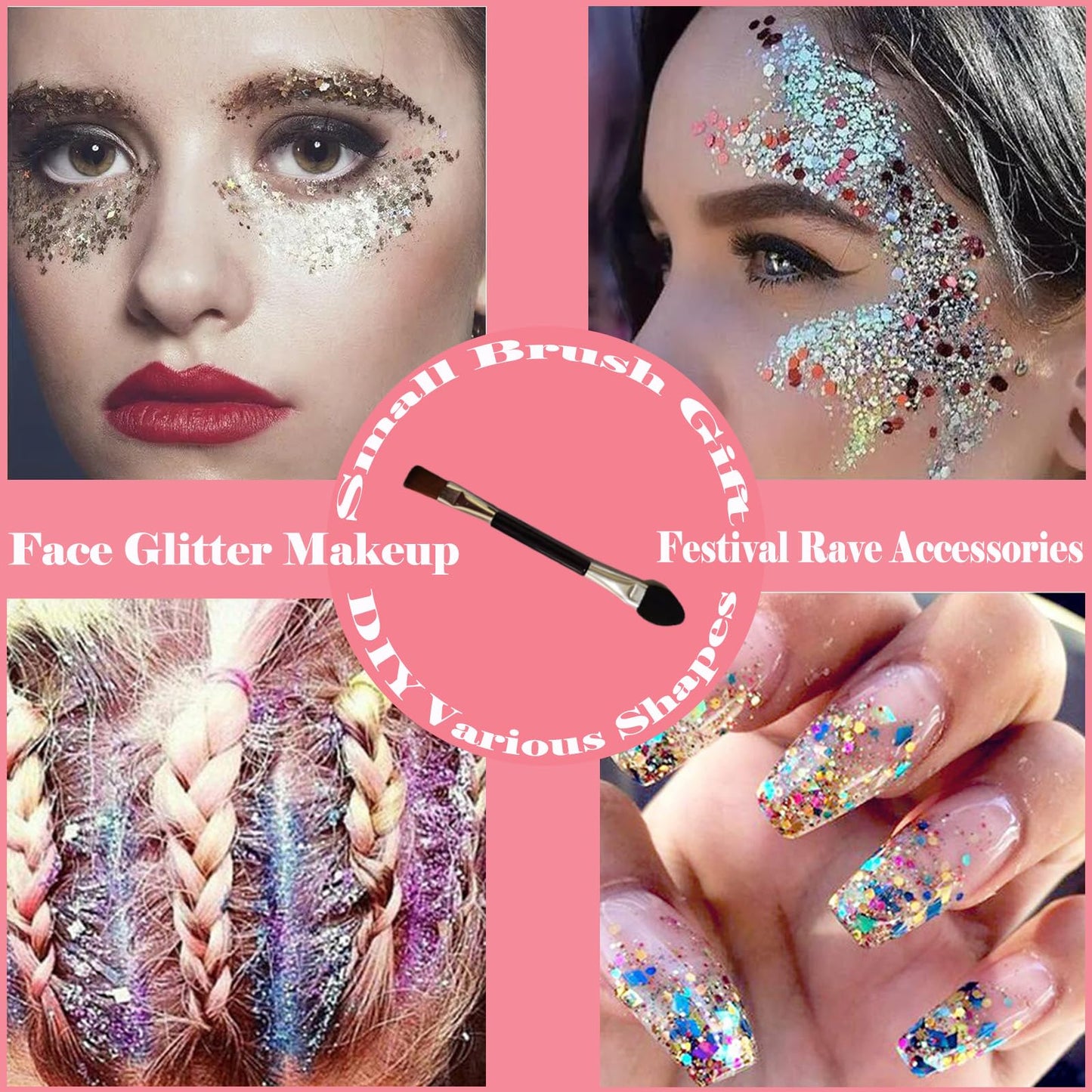 Green Face Body Glitter, St Patricks Day Face Glitter Makeup, Green Face Paint Holographic Chunky Sequins Glitters for Eye Lip Hair Nails, Festival Rave Accessories, 150ml