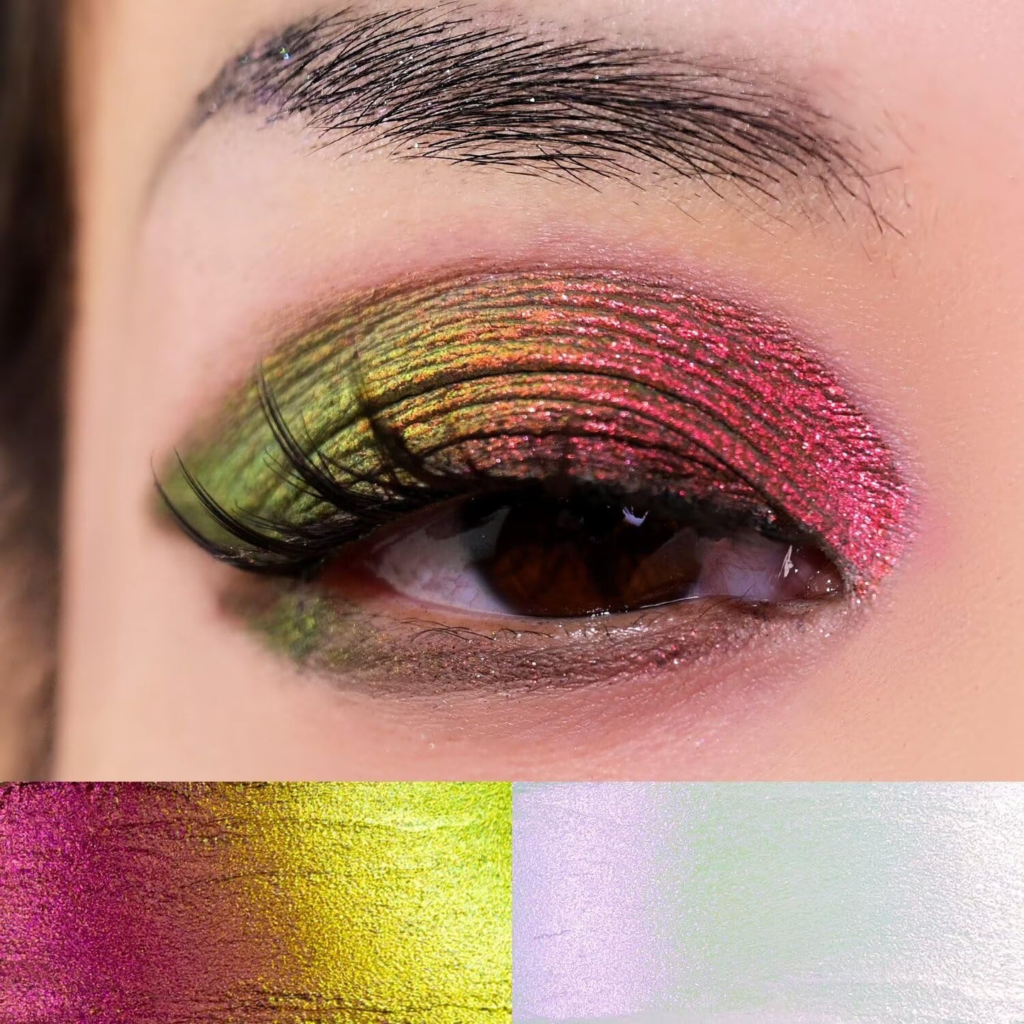 CHARMACY Multichrome 2 in 1 Cream Eyeshadow Stick, Waterproof Eye Brightener Highlighter Stick Makeup, High Pigmented, Smudge-Proof, Vegan & Cruelty-Free (#903)