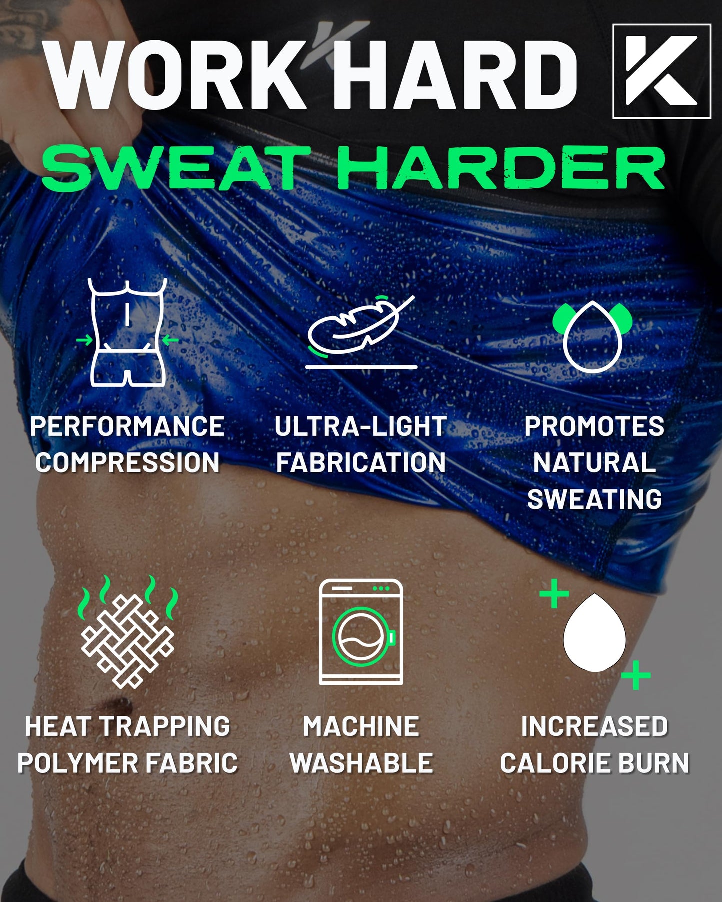 Kewlioo Men's Sauna Suit Shirt - Heat Trapping Sweat Compression Vest, Shapewear Top for Men, Sweat More & Look Great, Gym Workout Exercise Versatile Heat Shaper Jacket (Black, S)