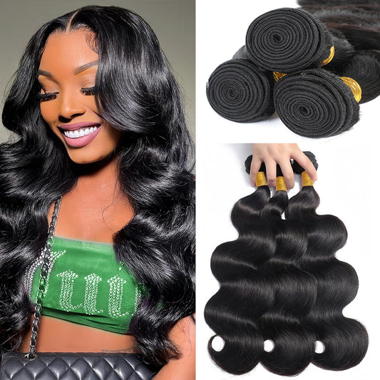 12A Human Hair Bundles 20 22 24 Inch Body Wave Bundles Human Hair 100% Brazilian Raw Bundles Human Hair Bundles Deals Human Hair Quick Weave Bundles Human Hair Natural Black