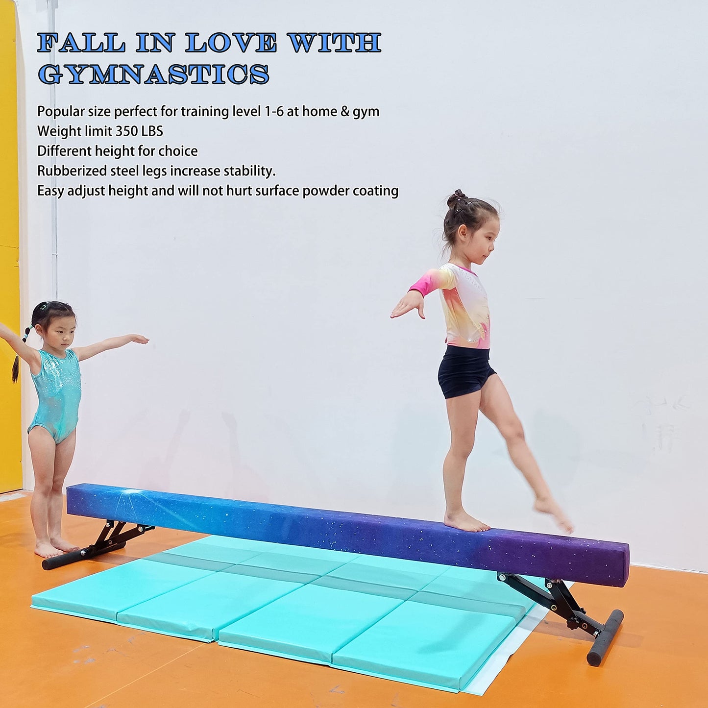 Seliyoo Adjustable Balance Beam,8FT gymnasitcs Beam, Balance Beam for Kids Ages 3-20,high and Lower Floor Beam,Gym Equipment for All Skills Practice at Home