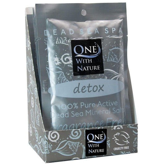 100% Pure Dead Sea Mineral Bath Salt Fragrance Free 6 Pack 2.5 oz Single Use Packets with Magnesium, Sulfur and 21 Essential Minerals. All Skin Types, Problem Skin. Natural, Therapeutic.
