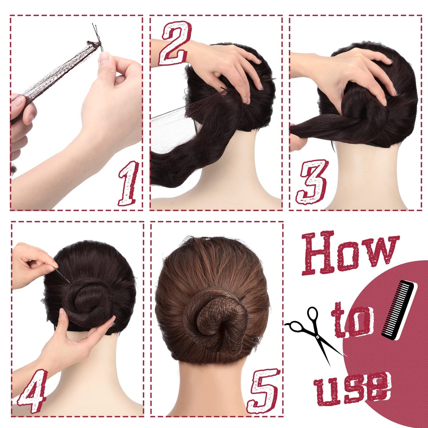 400 Pcs Hair Nets for Women Hair Nets for Food Service Invisible Elastic Edge Mesh 20 Inches Hair Nets, Ballet Dance Hair Bun(Dark Brown)