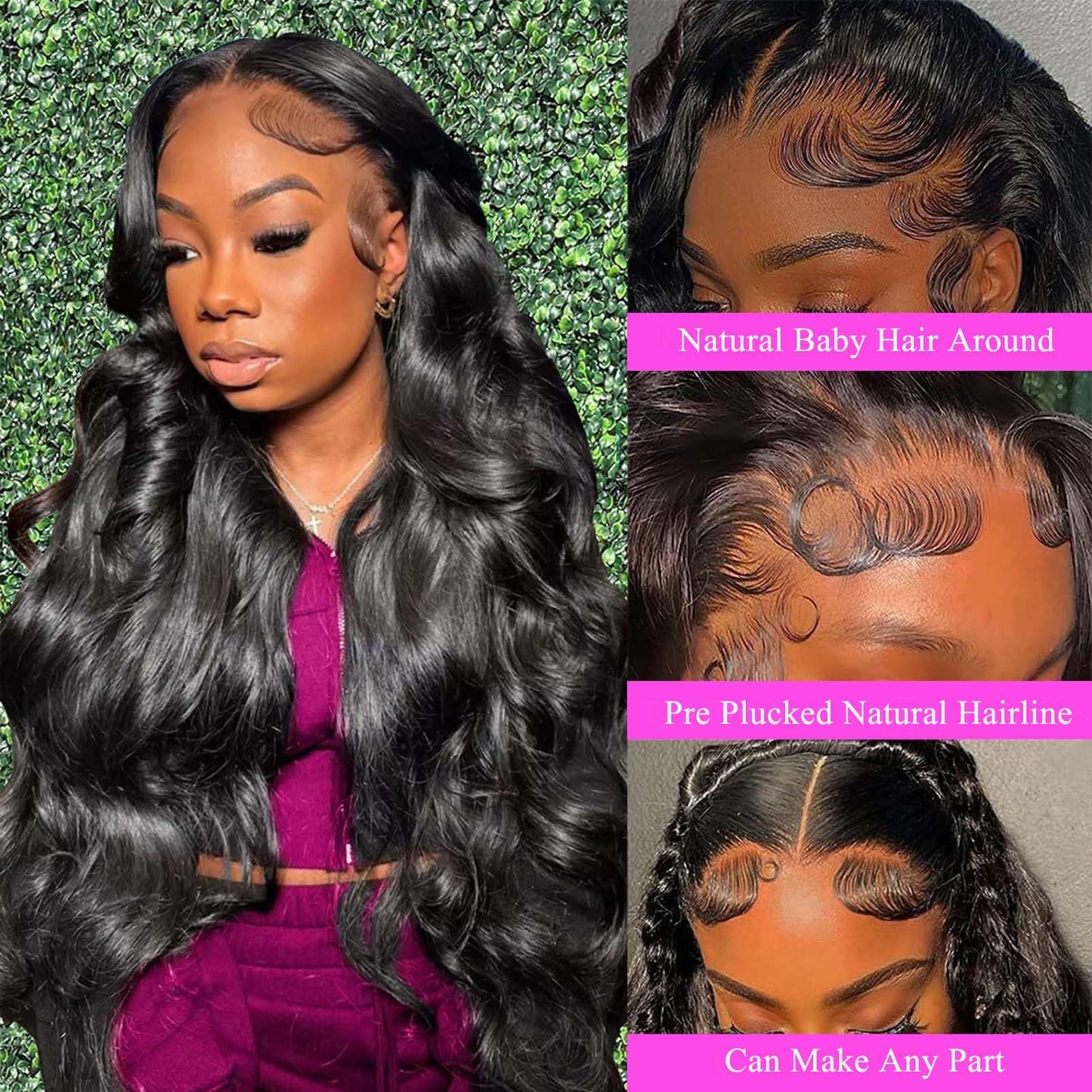 200 Density Body Wave Lace Front Wigs Human Hair Pre Plucked Pre Bleached Knots 13x4 HD Lace Frontal Wigs Human Hair Real Human Hair Wig 20 Inch