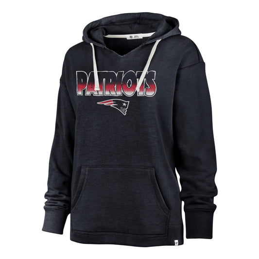 47 Women's Navy New England Patriots Color Rise Kennedy Pullover Hoodie