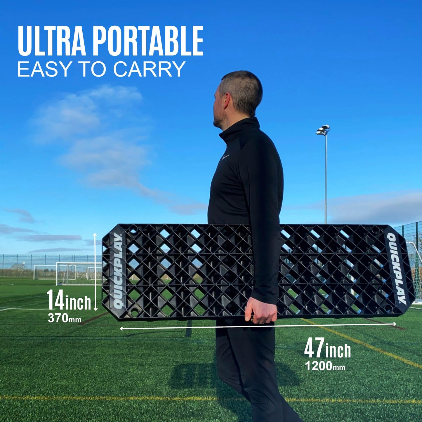 QUICKPLAY Replay Station Soccer Rebound Board - Portable Dual Surface Soccer Rebounder with Adjustable Angle - Soccer Training Equipment for Control, Passing Practice (Replay Station XL)