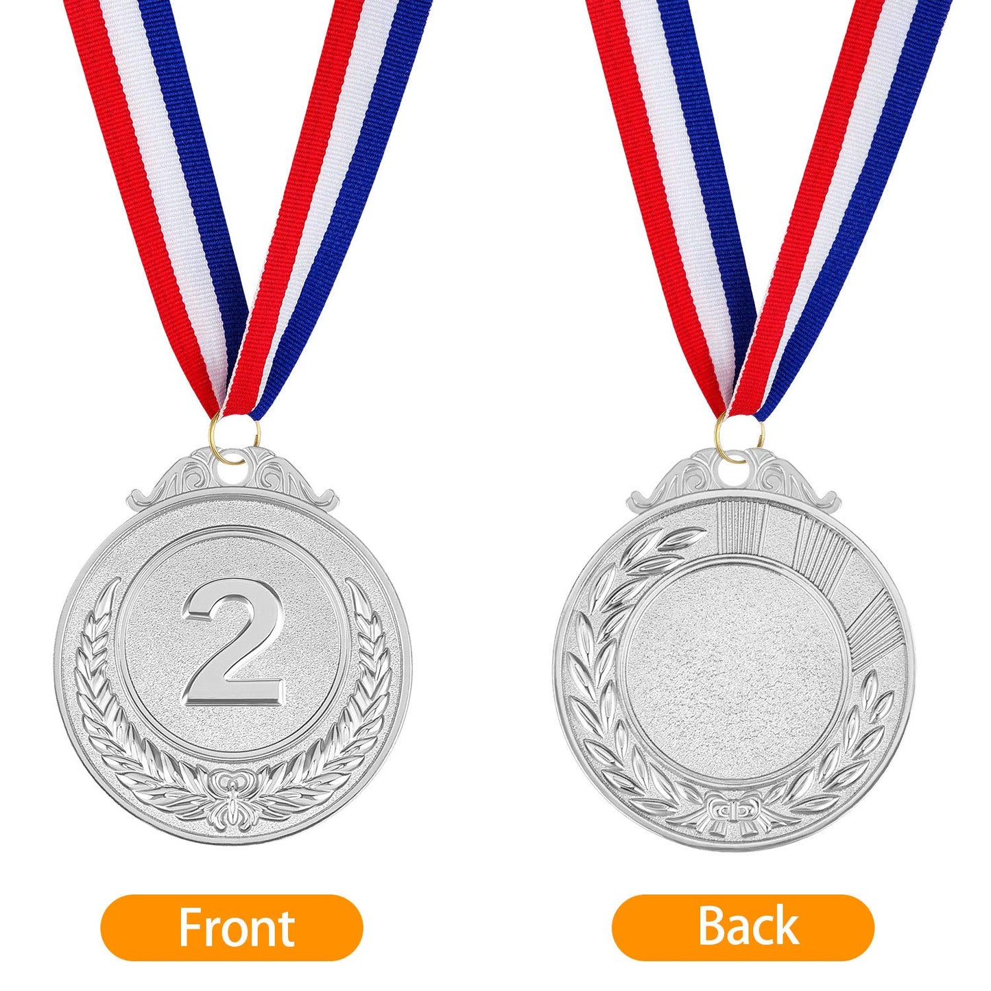 36 Pieces Award Medals 1st 2nd 3rd (Gold, Silver, Bronze) Metal Style Winner with Neck Ribbon, 2 Inches