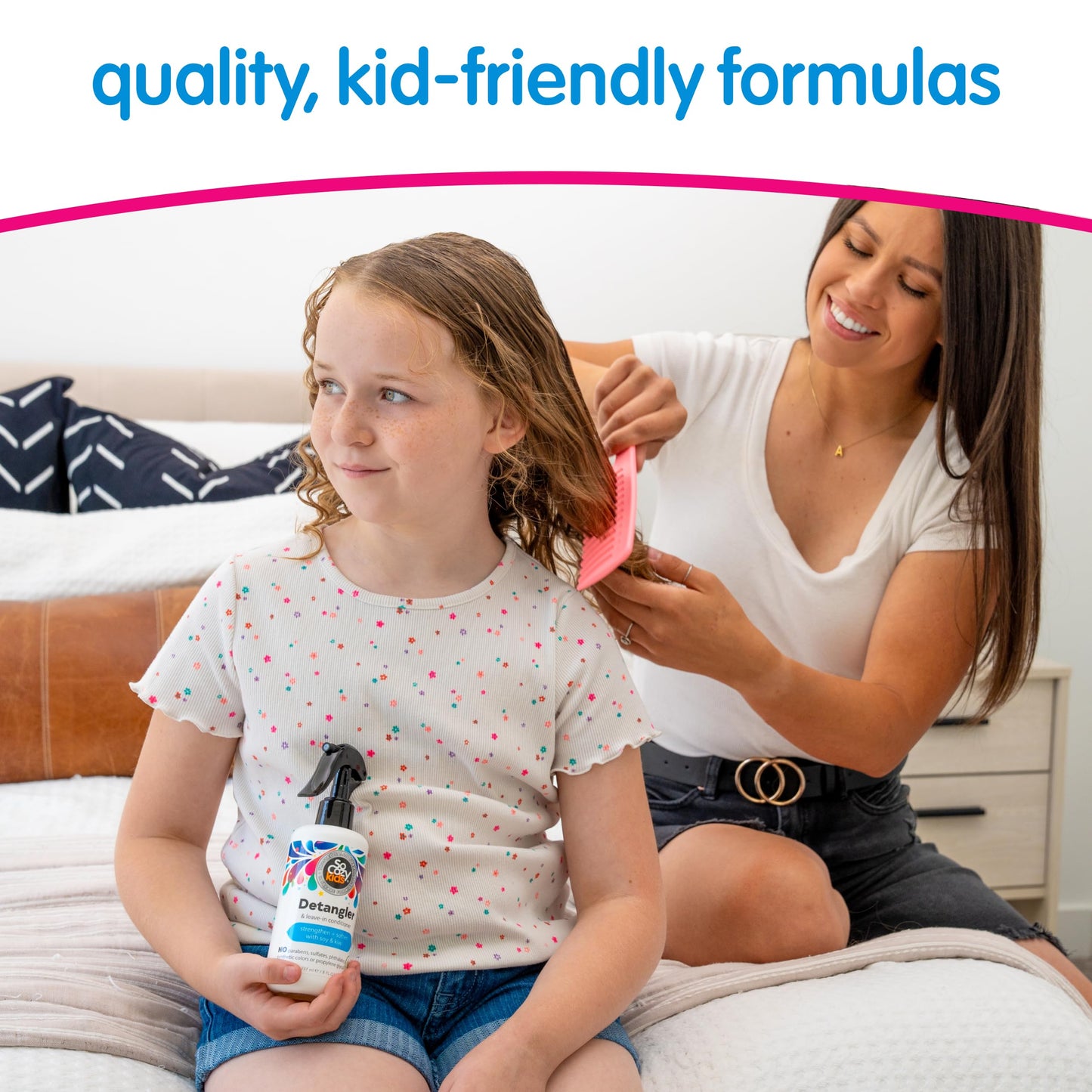 SoCozy Detangler Leave-In Conditioner Spray For Kids Hair Strengthens and Softens, No Parabens, Sulfates, Synthetic Colors or Dyes, 5.2 Fl Oz (580A)