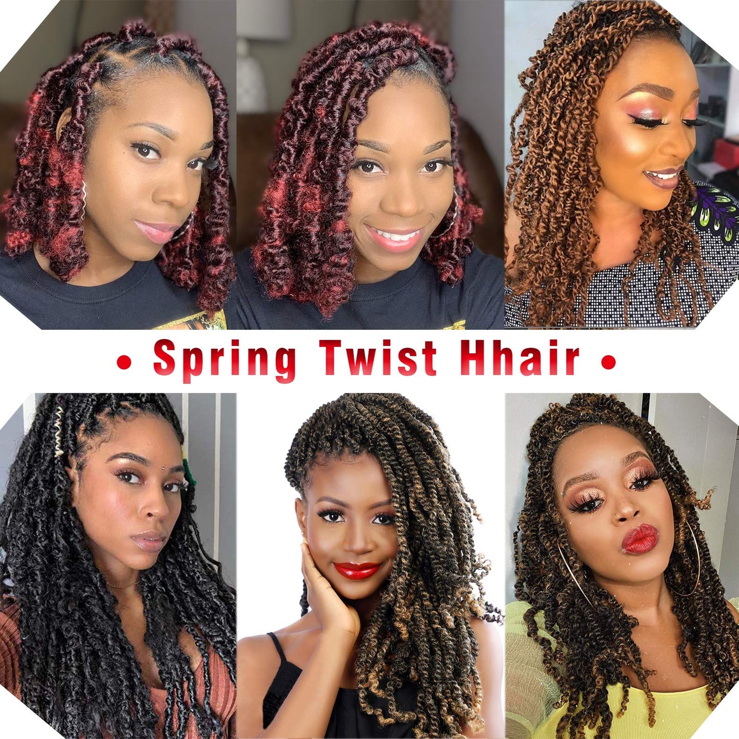 10 Inch Spring Twist Crochet Braids Hair for Butterfly Locs Bomb Twist Crochet Hair Beyond Beauty Ombre Colors Synthetic Fluffy Hair Extension 3 Packs 30 Strands 135g/Pack(10 Inch, T1B 30)