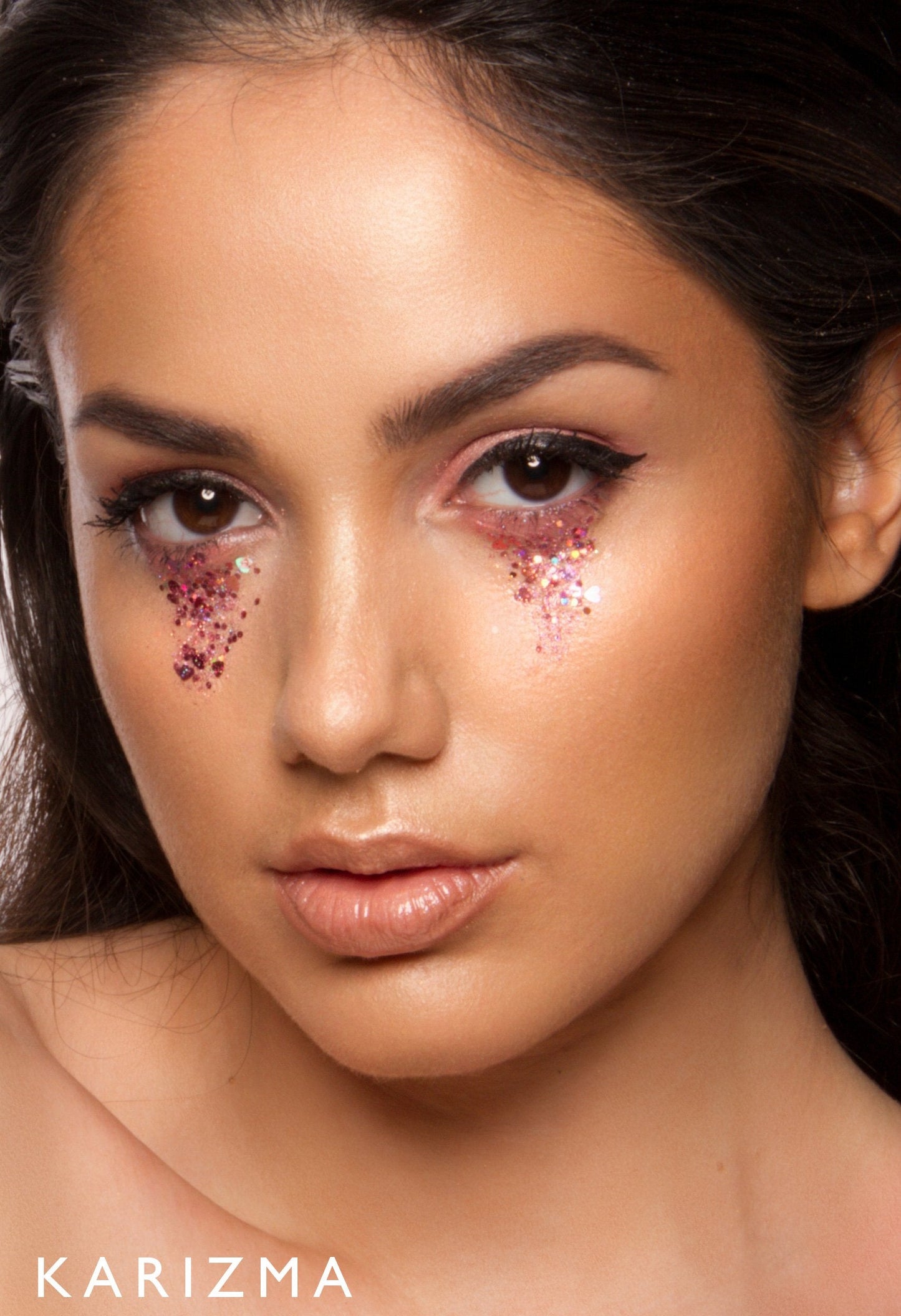 KARIZMA Self Love Heart Glitter - 10g Chunky Face, Hair, Eye, Body Glitter for Women - Rave, Festival Accessories, Cosmetic Makeup - Loose Set